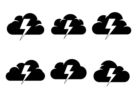 Cloud Lightning Bolt Icon SVG: A Dynamic Design Asset