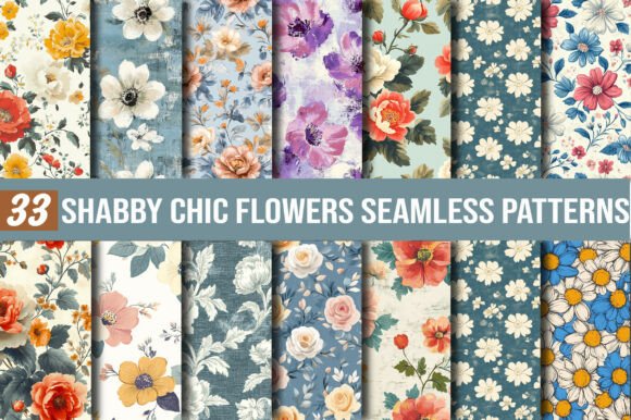 Elevate Your Designs with Shabby Chic Flowers Patterns