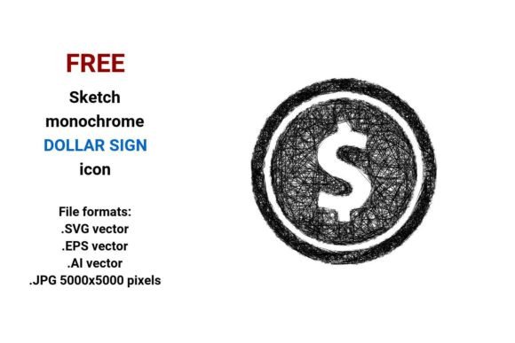 Free Sketch Dollar Sign Icon: A Modern Design Asset