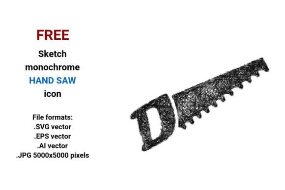 FREE Sketch Hand Saw Icon: A Versatile Design Asset