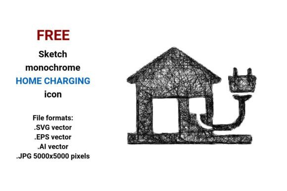FREE Sketch Home Charging Icon: A Versatile Design Asset