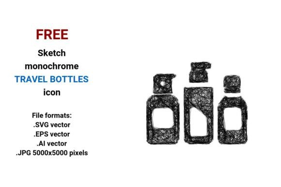 FREE Sketch Travel Bottles Icon: A Designer's Essential Asset