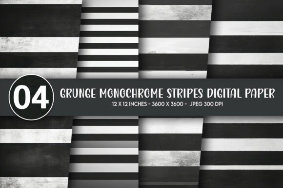 Grunge Monochrome Stripes: A Versatile Design Asset