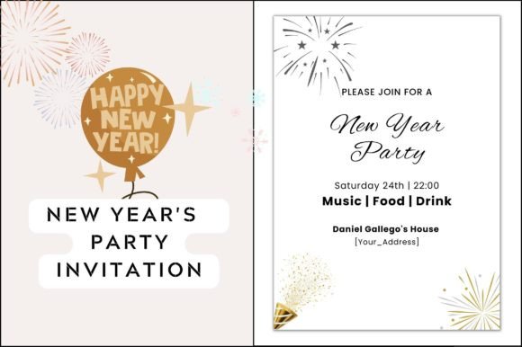 New Year Party Invite: Design & Print for Everyone