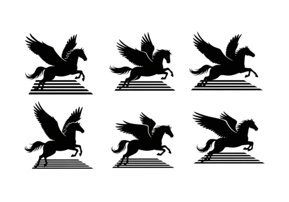 Pegasus Horse Silhouette SVG Clipart for Dynamic Designs