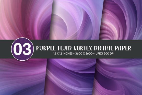 Purple Fluid Vortex Digital Paper: A Dynamic Design Asset