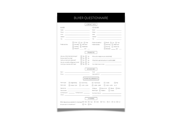 Real Estate Buyer Questionnaire Template: A Design-Centric Approach