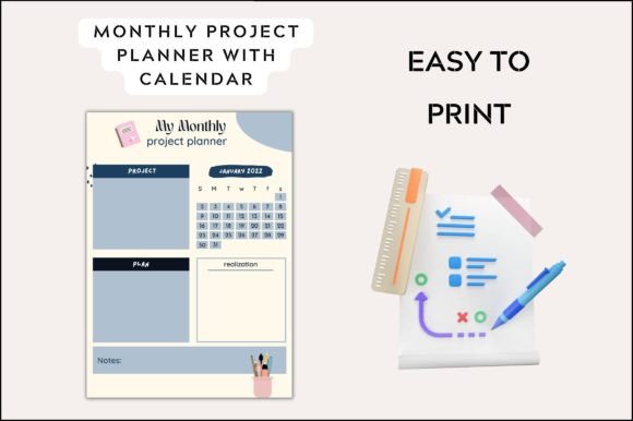 Streamline Your Projects: My Monthly Project Planner with Calendar